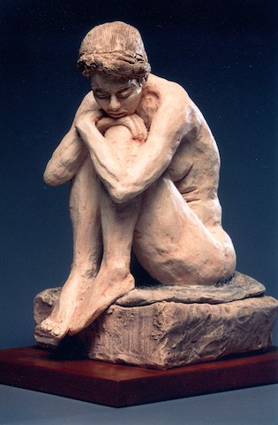 Untitled-bronze-seated-woman-sculpture-Bonnie-Rochelle-Gallaty-1998